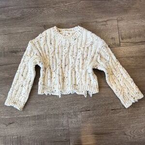 Zara Cream Cable Knit Sweater